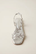 IRIS - Flat Sandals Rhinestone Straps - Silver Strass