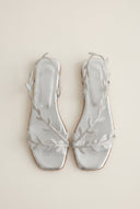 IRIS - Flat Sandals Rhinestone Straps - Silver Strass