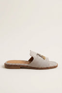 TFP - Flat Sandals Square Toe - Beige Suede
