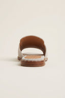 TFP - Flat Sandals Square Toe - Beige Suede