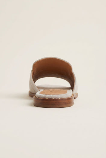 TFP - Flat Sandals Square Toe - Beige Suede