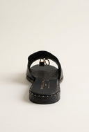 TFP - Flat Sandals Square Toe - Black Matte