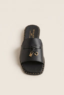 TFP - Flat Sandals Square Toe - Black Matte