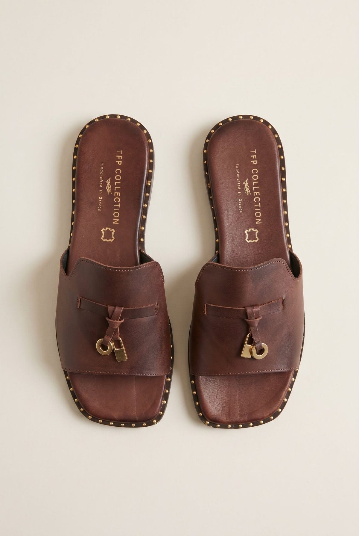 TFP - Flat Sandals Square Toe - Brown Matte