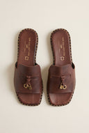 TFP - Flat Sandals Square Toe - Brown Matte