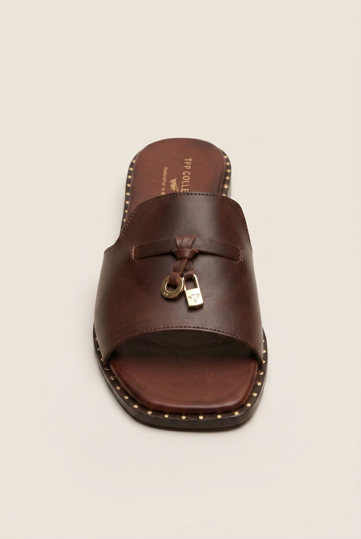 TFP - Flat Sandals Square Toe - Brown Matte