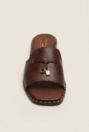 TFP - Flat Sandals Square Toe - Brown Matte