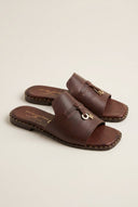 TFP - Flat Sandals Square Toe - Brown Matte