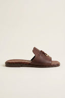TFP - Flat Sandals Square Toe - Brown Matte