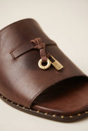 TFP - Flat Sandals Square Toe - Brown Matte