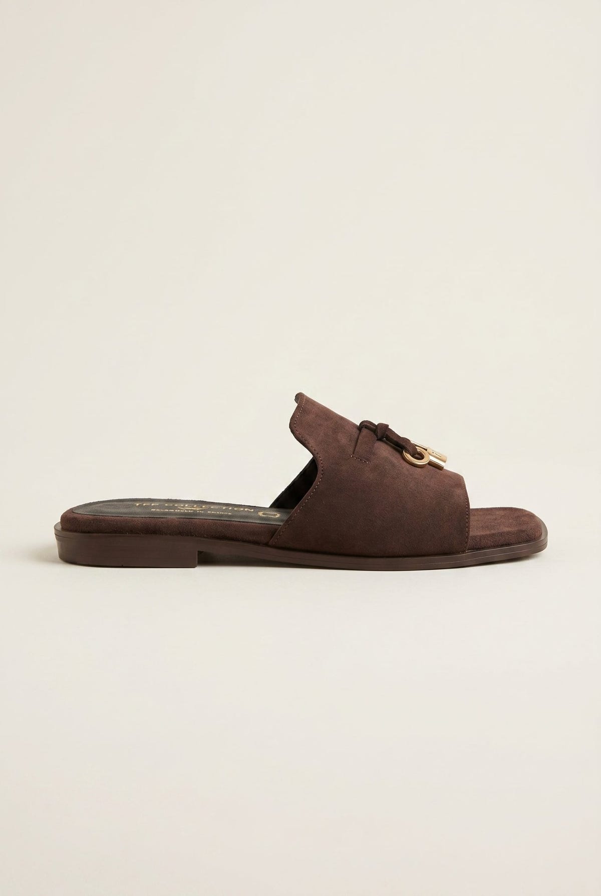 TFP - Flat Sandals Square Toe - Brown Suede
