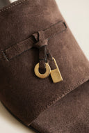 TFP - Flat Sandals Square Toe - Brown Suede