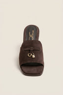 TFP - Flat Sandals Square Toe - Brown Suede