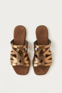 ATENEO - Flat Sandals Strappy Design - Bronze Metallic