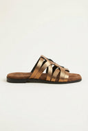 ATENEO - Flat Sandals Strappy Design - Bronze Metallic
