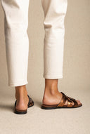 ATENEO - Flat Sandals Strappy Design - Bronze Metallic