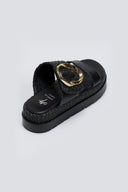 Flatfforms σανδάλια με oversized τοκά Mariella Fabiani 2519/91 - Μαύρο - thefashionproject.gr - Mariella Fabiani