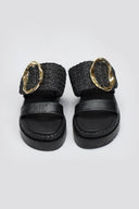 Flatfforms σανδάλια με oversized τοκά Mariella Fabiani 2519/91 - Μαύρο - thefashionproject.gr - Mariella Fabiani