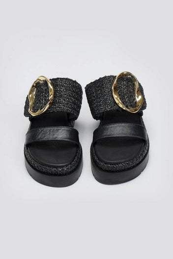 Flatfforms σανδάλια με oversized τοκά Mariella Fabiani 2519/91 - Μαύρο - thefashionproject.gr - Mariella Fabiani