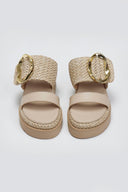 Flatfforms σανδάλια με oversized τοκά Mariella Fabiani 2519/91 - Μπεζ - thefashionproject.gr - Mariella Fabiani