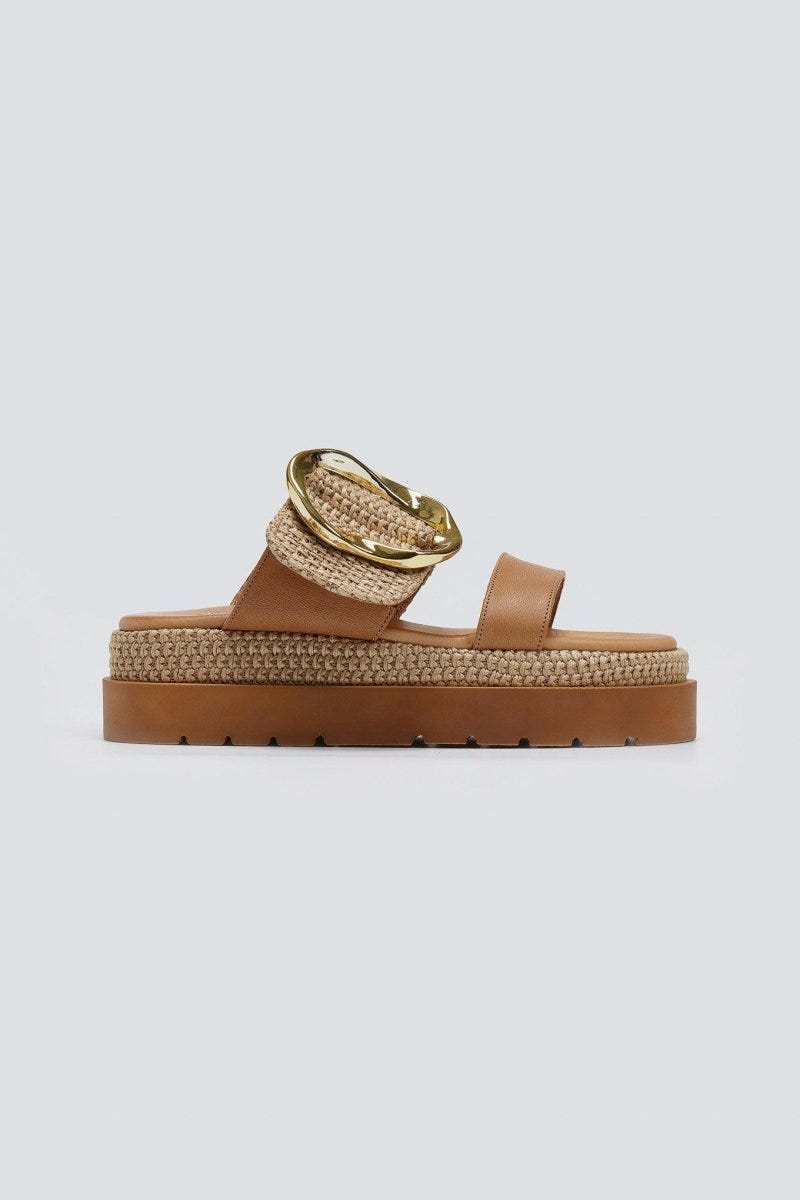 Flatfforms σανδάλια με oversized τοκά Mariella Fabiani 2519/91 - Ταμπά - thefashionproject.gr - Mariella Fabiani