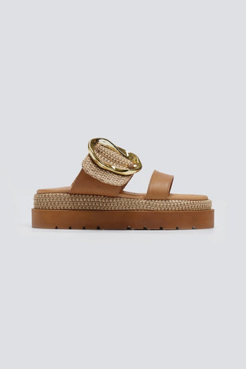 Flatfforms σανδάλια με oversized τοκά Mariella Fabiani 2519/91 - Ταμπά - thefashionproject.gr - Mariella Fabiani