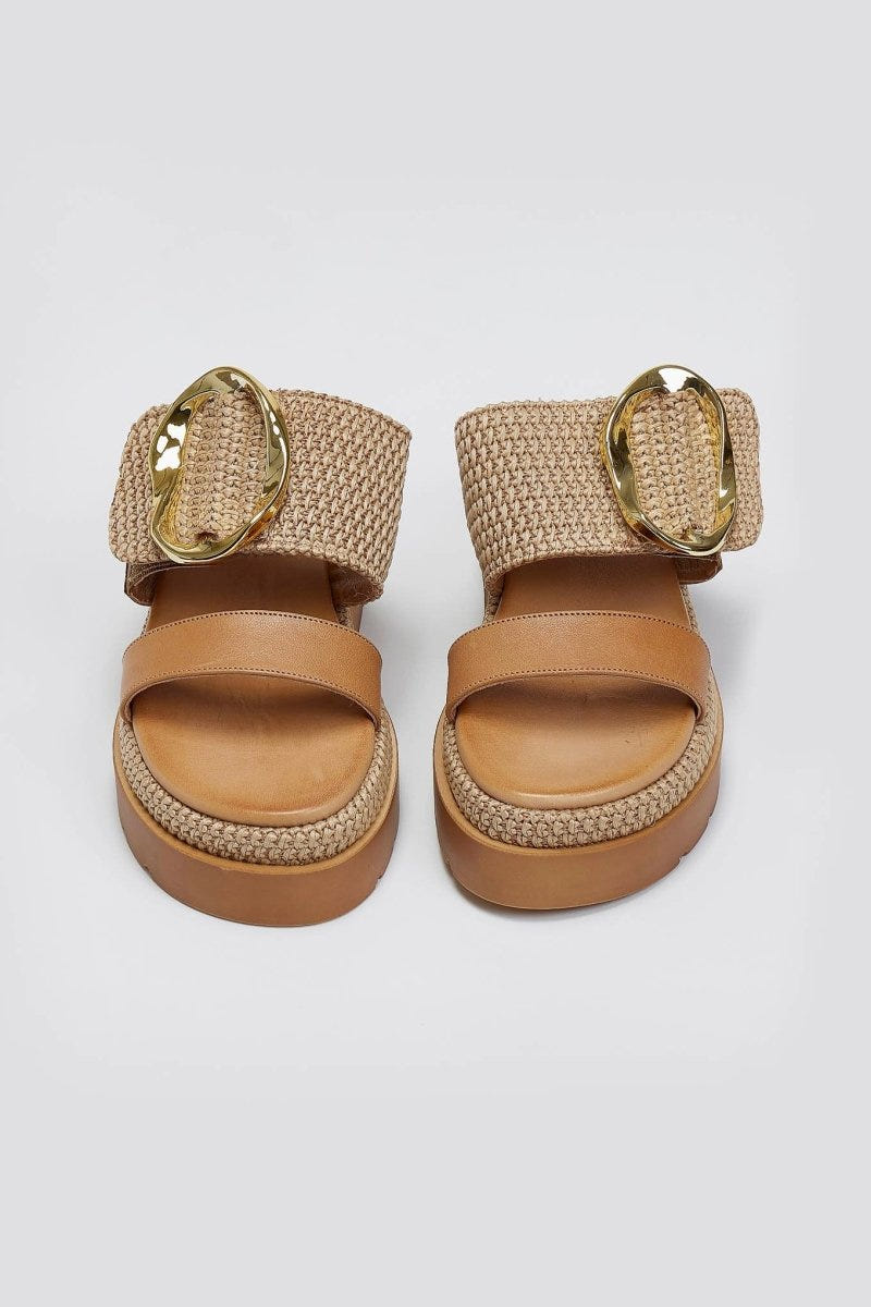 Flatfforms σανδάλια με oversized τοκά Mariella Fabiani 2519/91 - Ταμπά - thefashionproject.gr - Mariella Fabiani