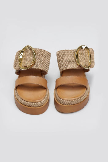 Flatfforms σανδάλια με oversized τοκά Mariella Fabiani 2519/91 - Ταμπά - thefashionproject.gr - Mariella Fabiani