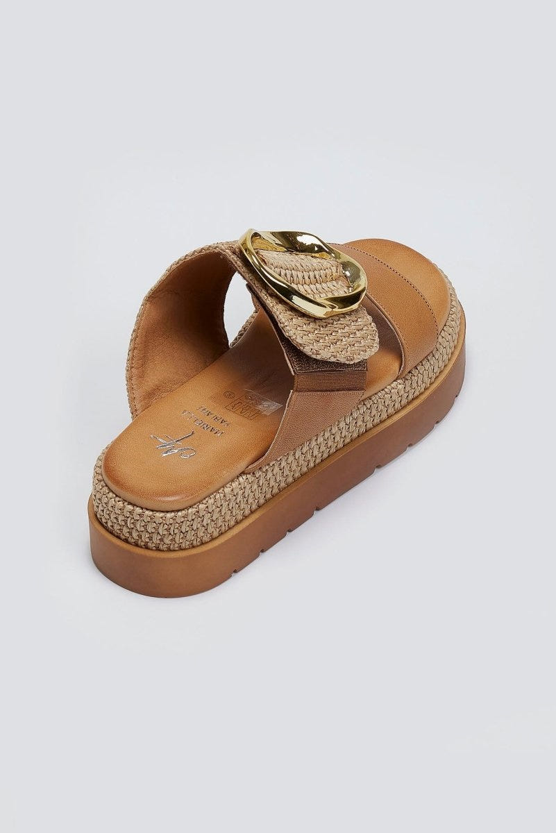 Flatfforms σανδάλια με oversized τοκά Mariella Fabiani 2519/91 - Ταμπά - thefashionproject.gr - Mariella Fabiani