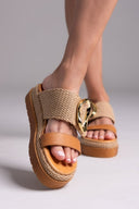 Flatfforms σανδάλια με oversized τοκά Mariella Fabiani 2519/91 - Ταμπά - thefashionproject.gr - Mariella Fabiani