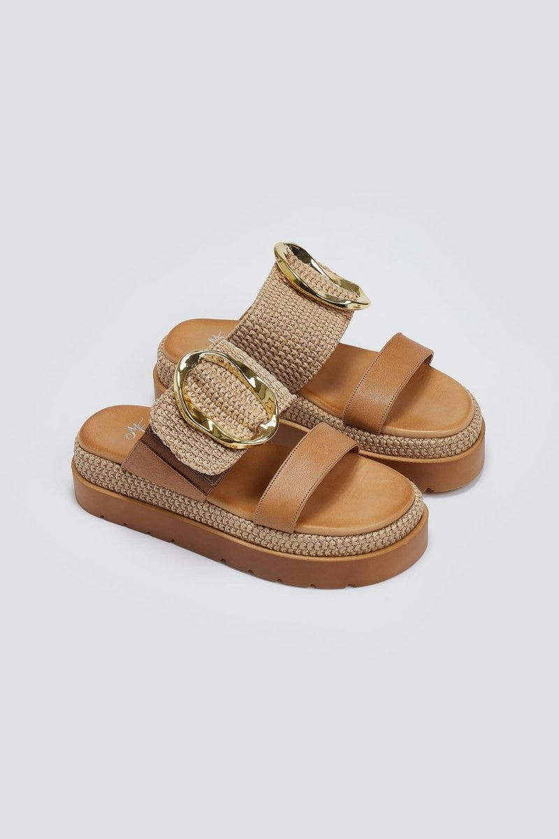 Flatfforms σανδάλια με oversized τοκά Mariella Fabiani 2519/91 - Ταμπά - thefashionproject.gr - Mariella Fabiani