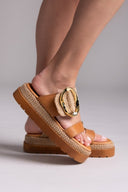 Flatfforms σανδάλια με oversized τοκά Mariella Fabiani 2519/91 - Ταμπά - thefashionproject.gr - Mariella Fabiani