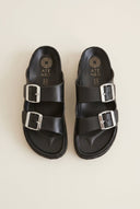 ATENEO - Flatform Buckle Sandals - Black