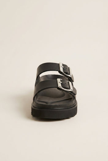 ATENEO - Flatform Buckle Sandals - Black