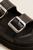 ATENEO - Flatform Buckle Sandals - Black