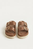 ATENEO - Flatform Buckle Sandals - Matte Rose Gold