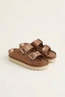 ATENEO - Flatform Buckle Sandals - Matte Rose Gold