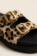 TFP - Flatform Sandals Animal Print Buckle - Leopard Pony