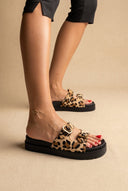 TFP - Flatform Sandals Animal Print Buckle - Leopard Pony