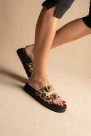 TFP - Flatform Sandals Animal Print Buckle - Leopard Pony