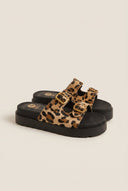 TFP - Flatform Sandals Animal Print Buckle - Leopard Pony