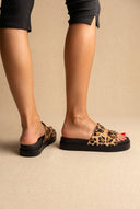 TFP - Flatform Sandals Animal Print Buckle - Leopard Pony