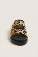 TFP - Flatform Sandals Animal Print Buckle - Leopard Pony