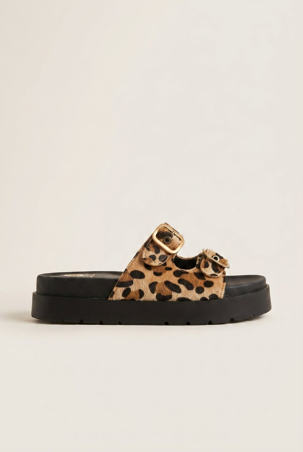TFP - Flatform Sandals Animal Print Buckle - Leopard Pony