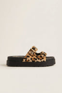 TFP - Flatform Sandals Animal Print Buckle - Leopard Pony