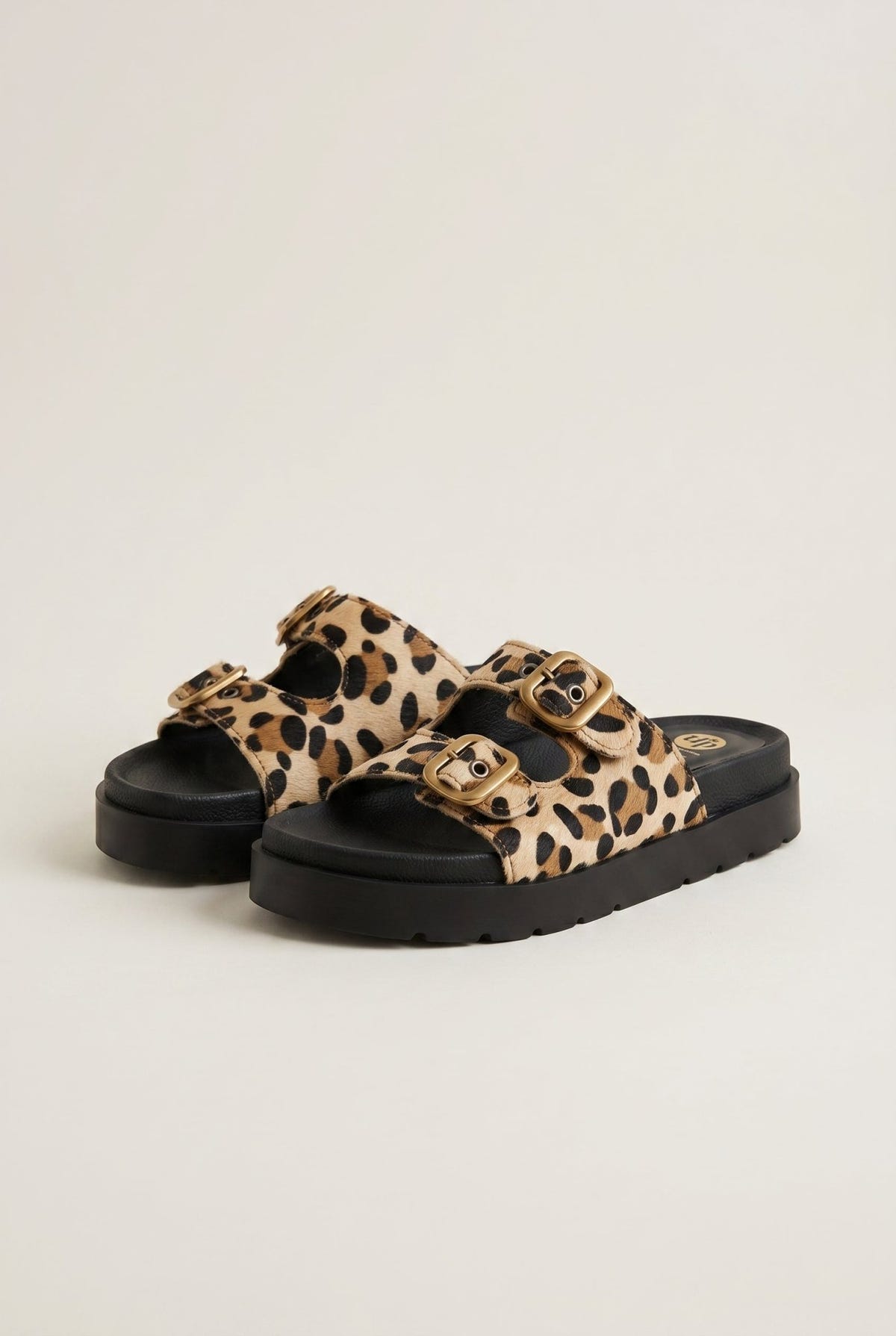 TFP - Flatform Sandals Animal Print Buckle - Leopard Pony