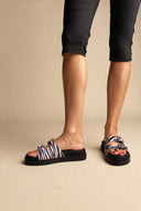 TFP - Flatform Sandals Animal Print Buckle - Zebra Pony