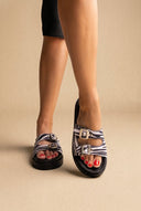 TFP - Flatform Sandals Animal Print Buckle - Zebra Pony
