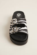 TFP - Flatform Sandals Animal Print Buckle - Zebra Pony