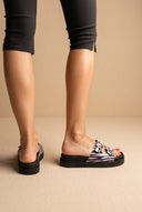 TFP - Flatform Sandals Animal Print Buckle - Zebra Pony